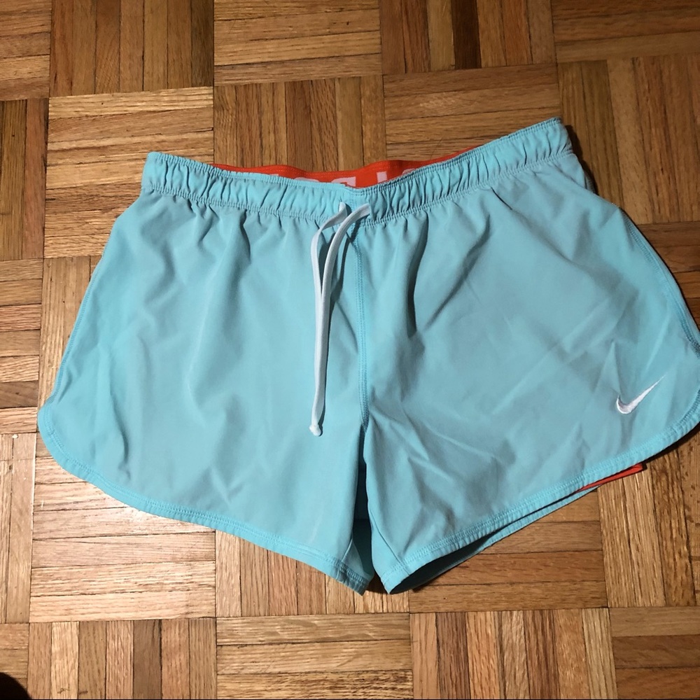 Nike JUST DO IT  DRI‎ fIT Light Blue/ Orange Women’s Short Sz M
